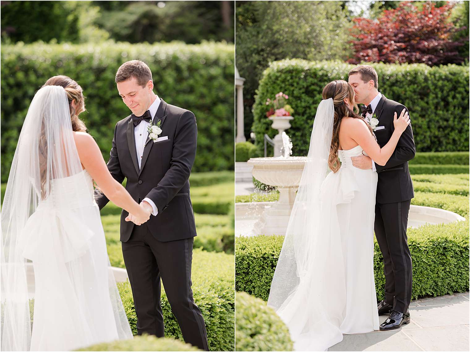 bride and groom kissing