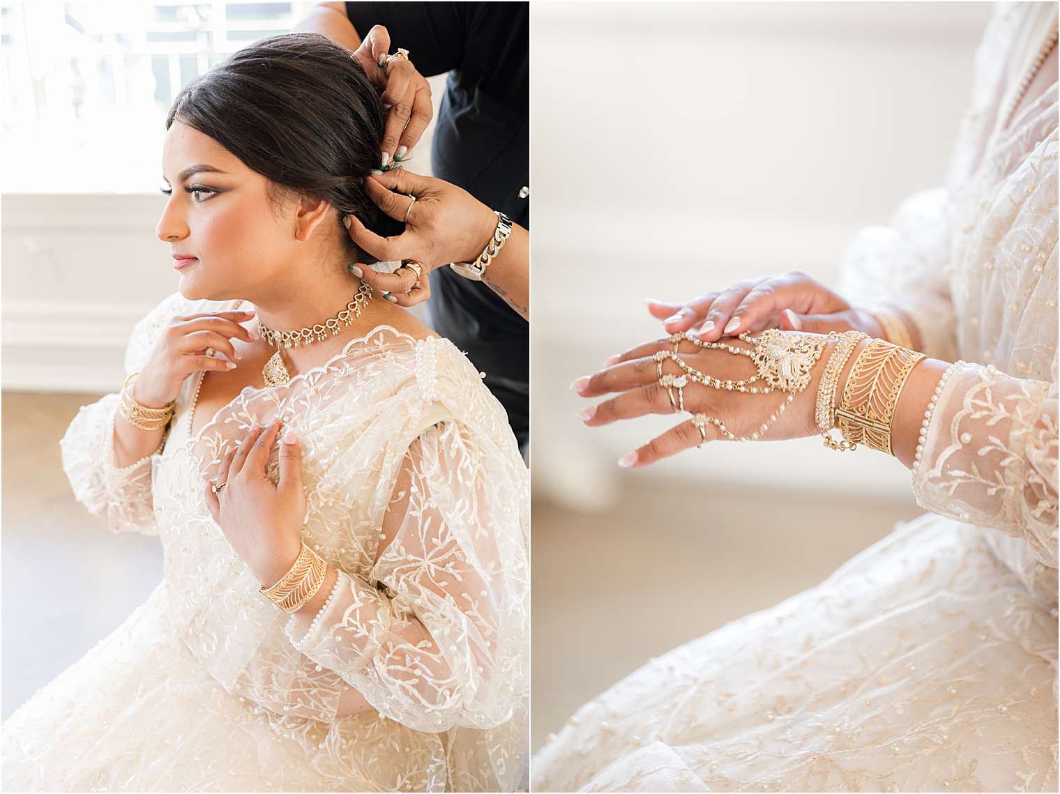 bride dressing for the Sri Lankan Poruwa Ceremony