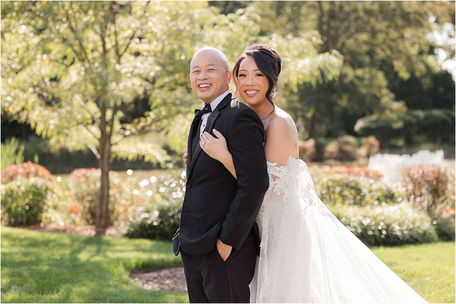 happy bride and groom