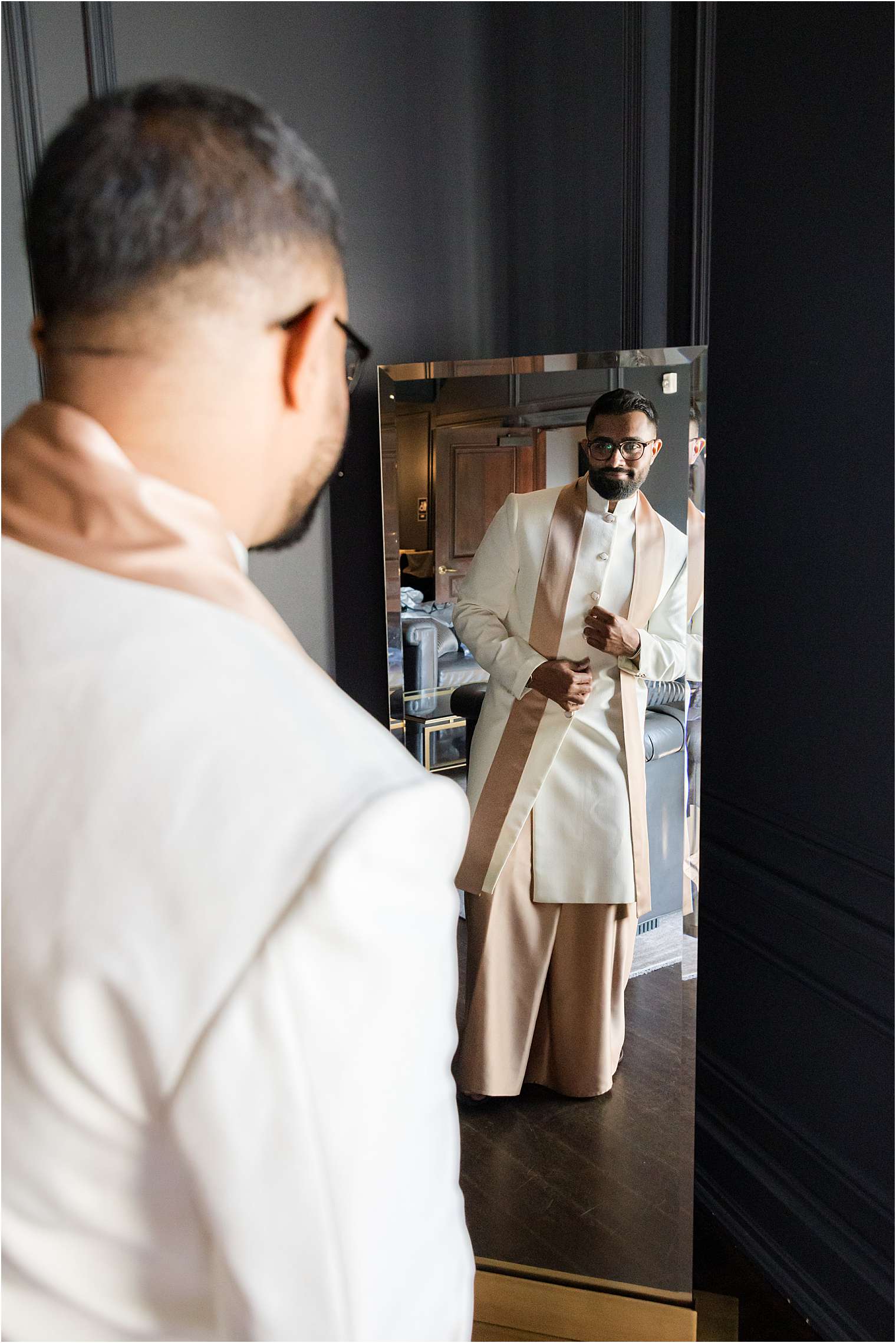 groom dressing for the Sri Lankan Poruwa Ceremony