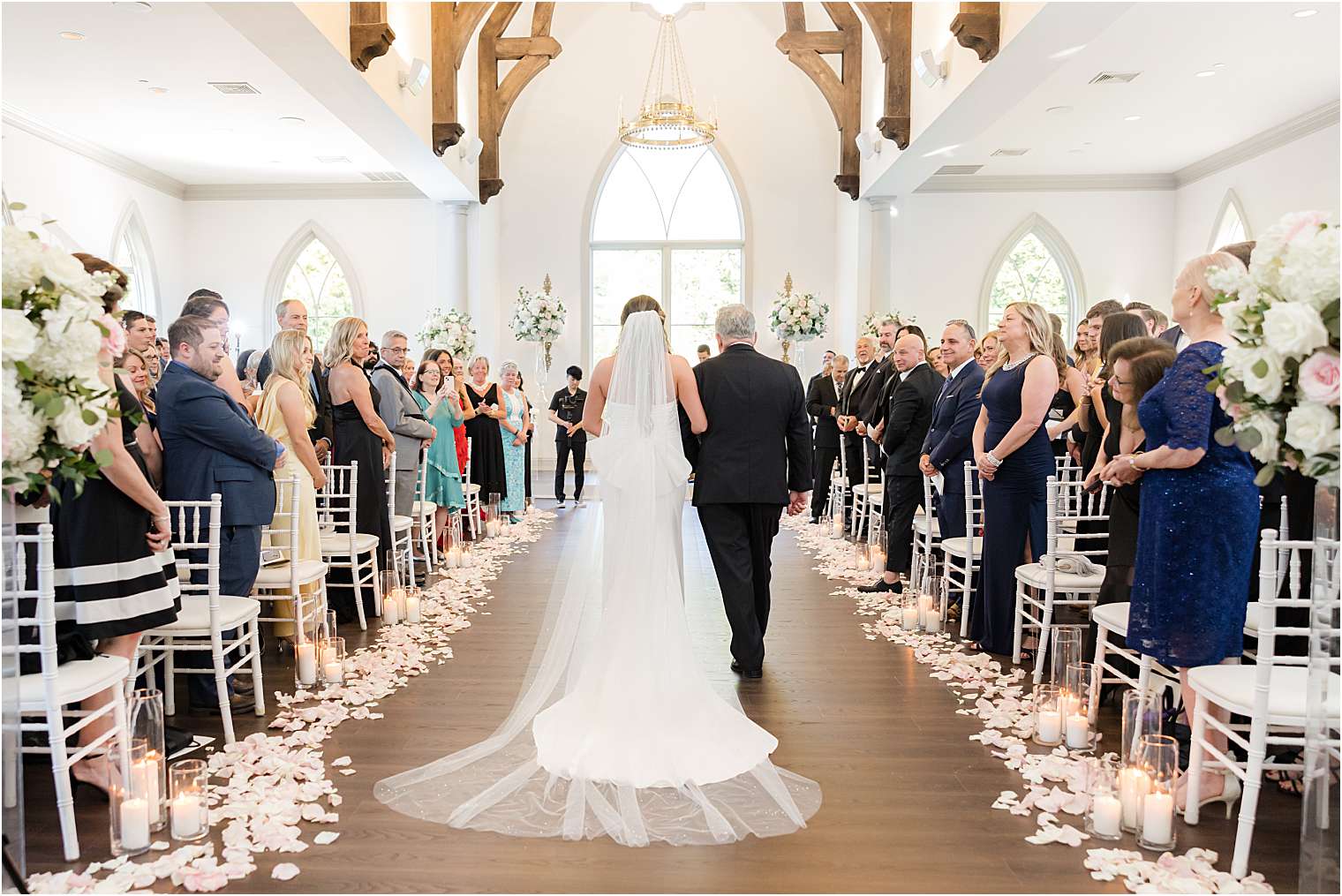 Bride walking down the aisle