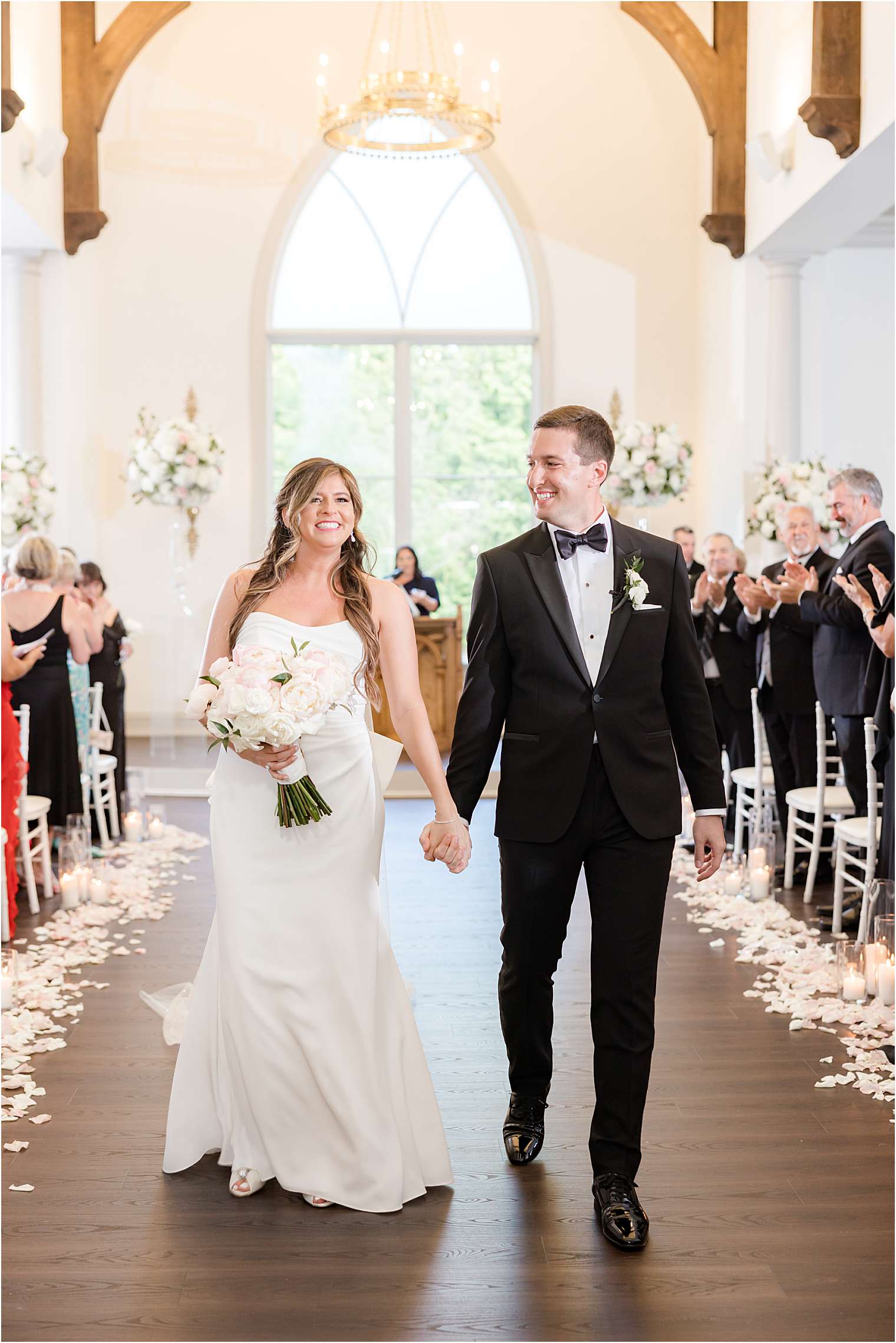 bride and groom celebrating