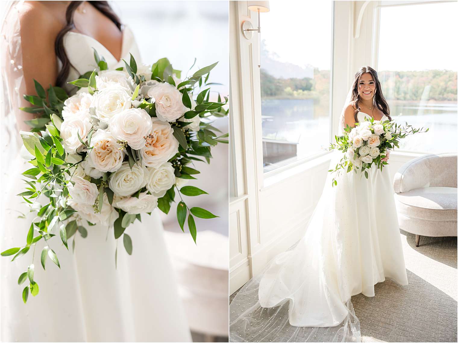 bride ready with her bouquet 