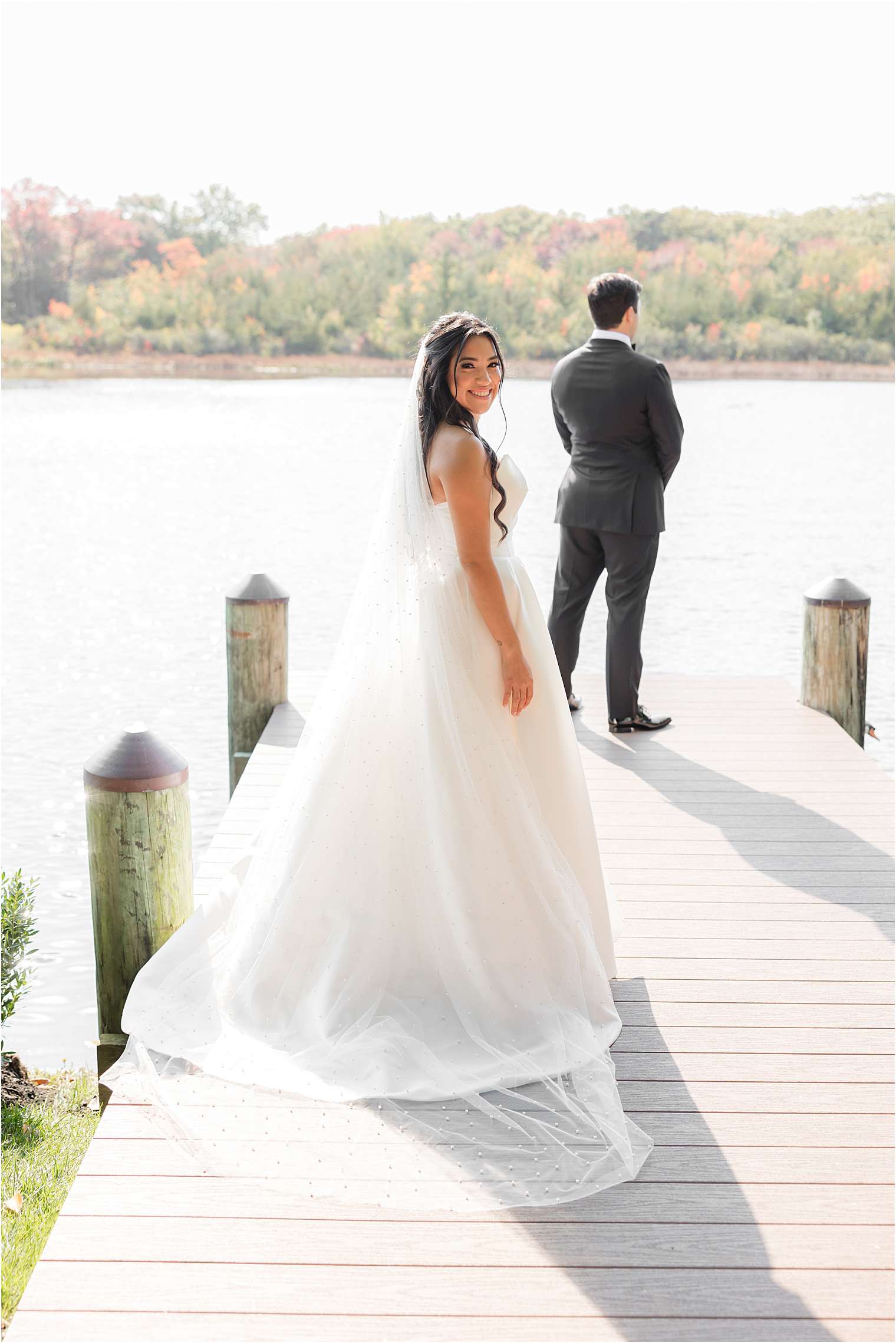 future husband and wife ready to share their first look at the mill lakeside manor