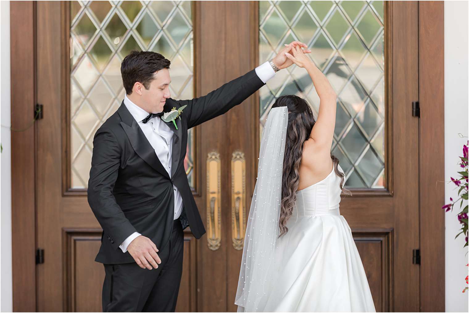 bride and groom enjoying the moment