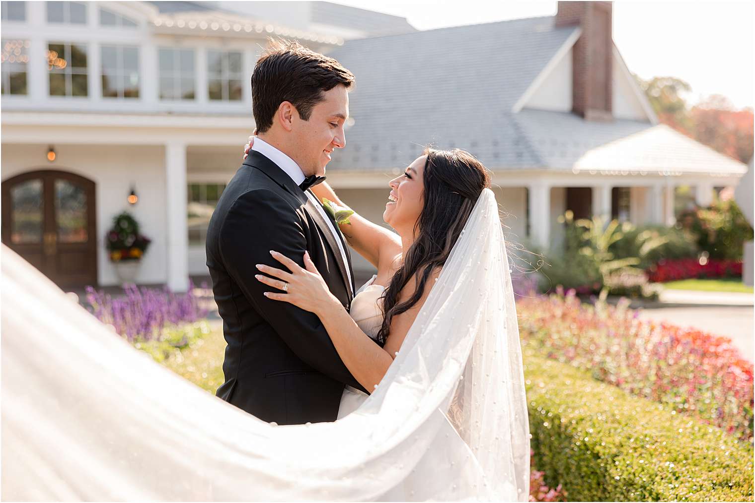 husband and wife being romantic at The Mill Lakeside Manor