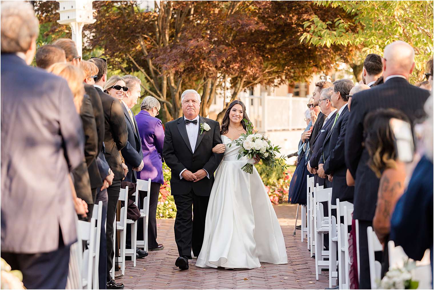 Bride walking down the aisle