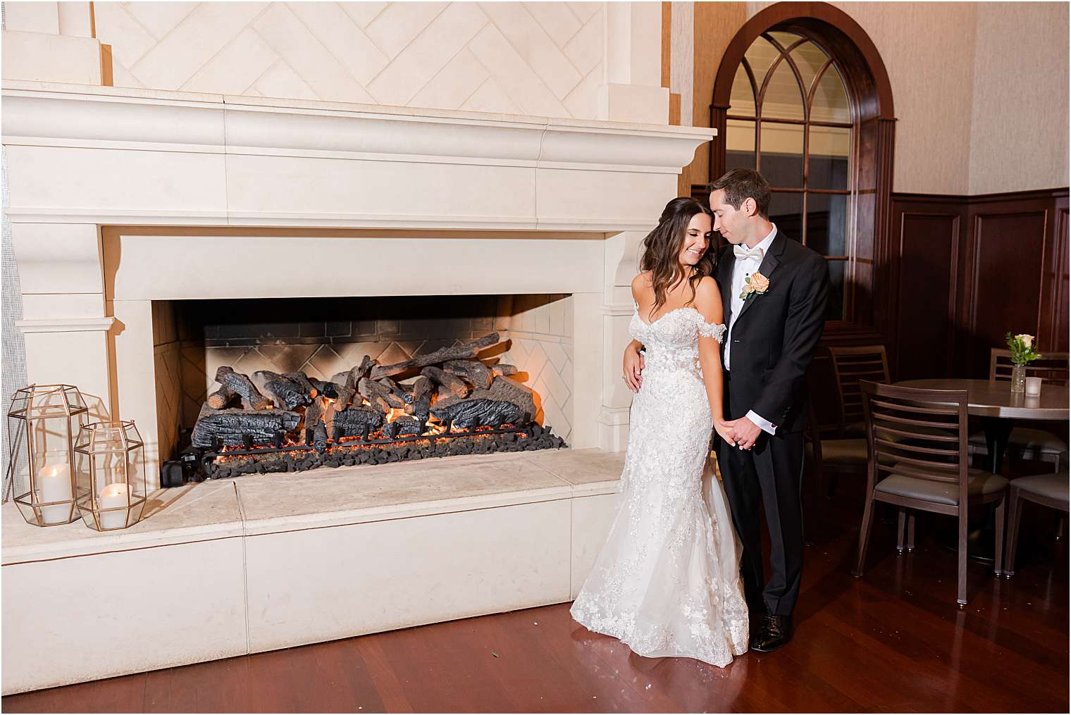 happy husband and wife at their wedding 