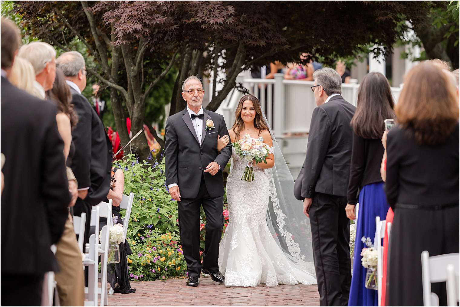 Bride walking down the aisle