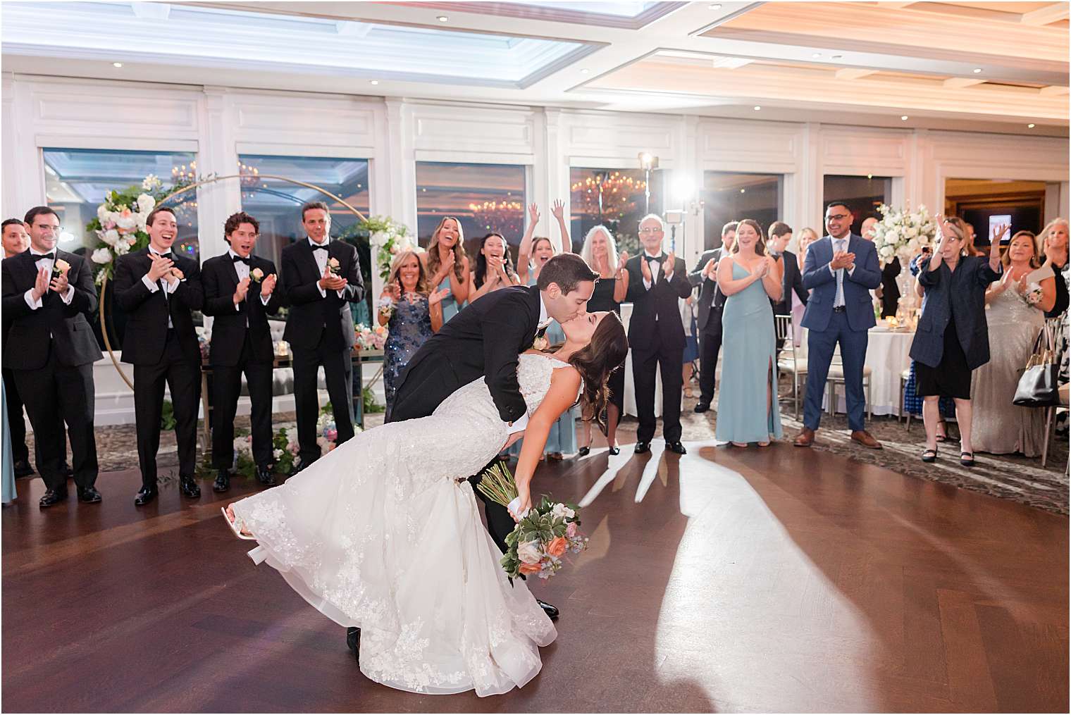 husband and wife dancing in the ballroom