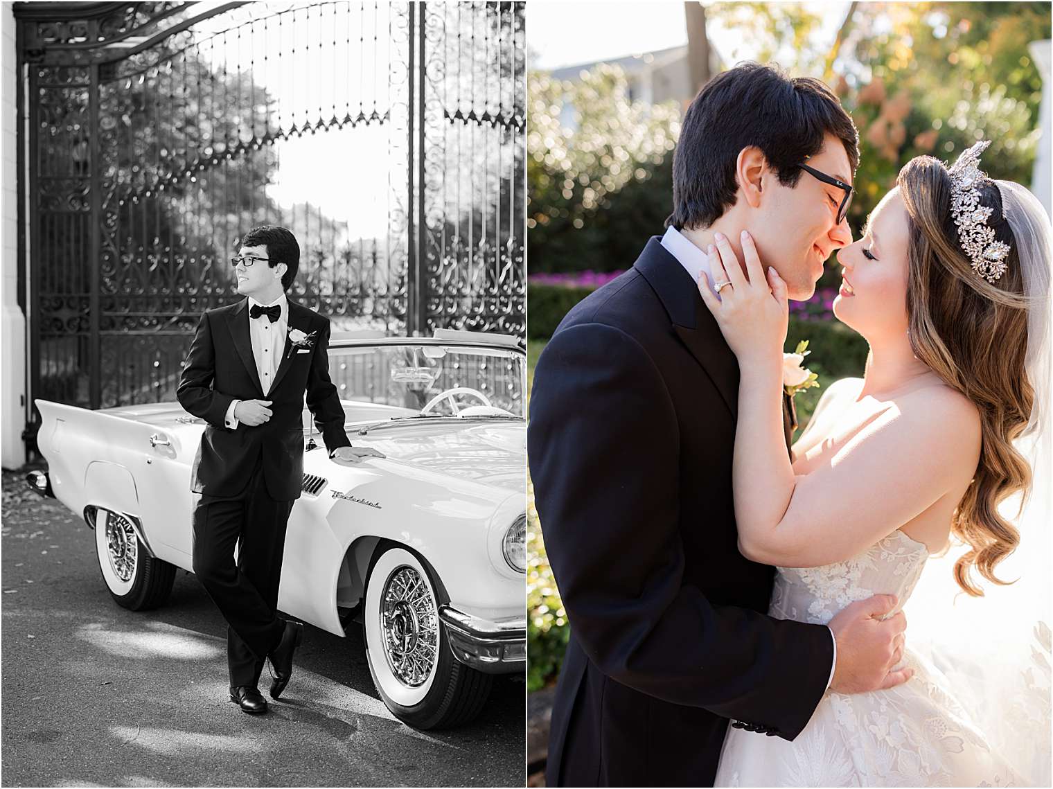 bride and groom kissing