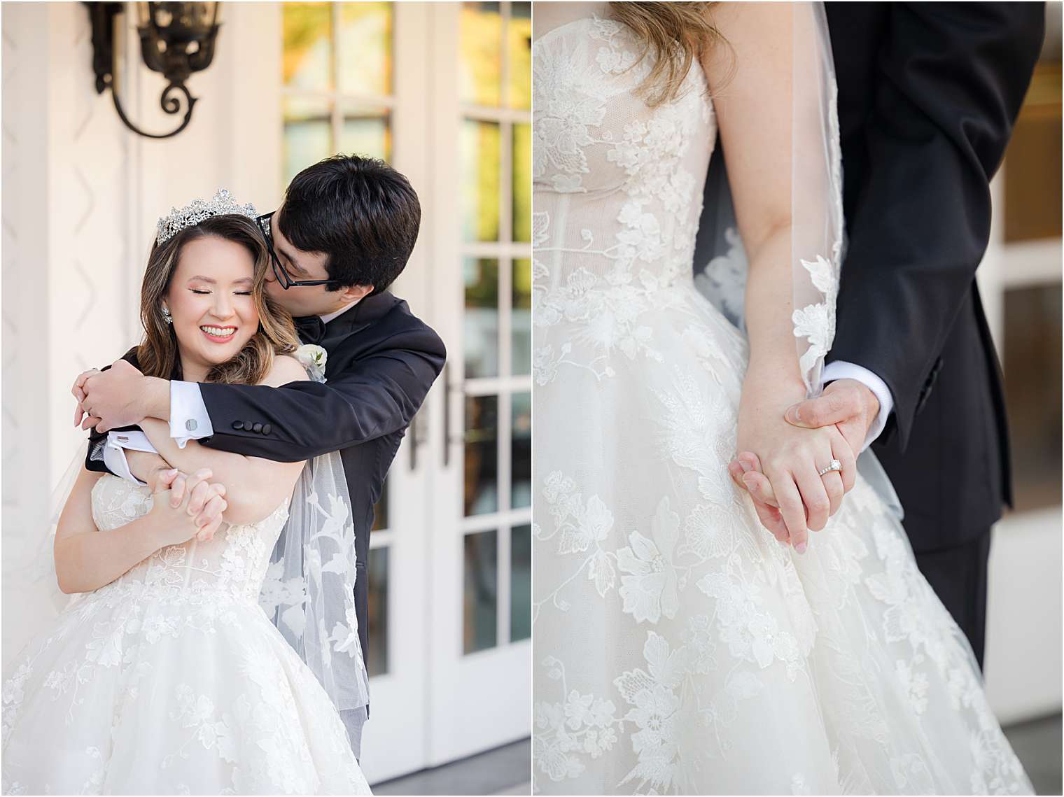 romantic bride and groom