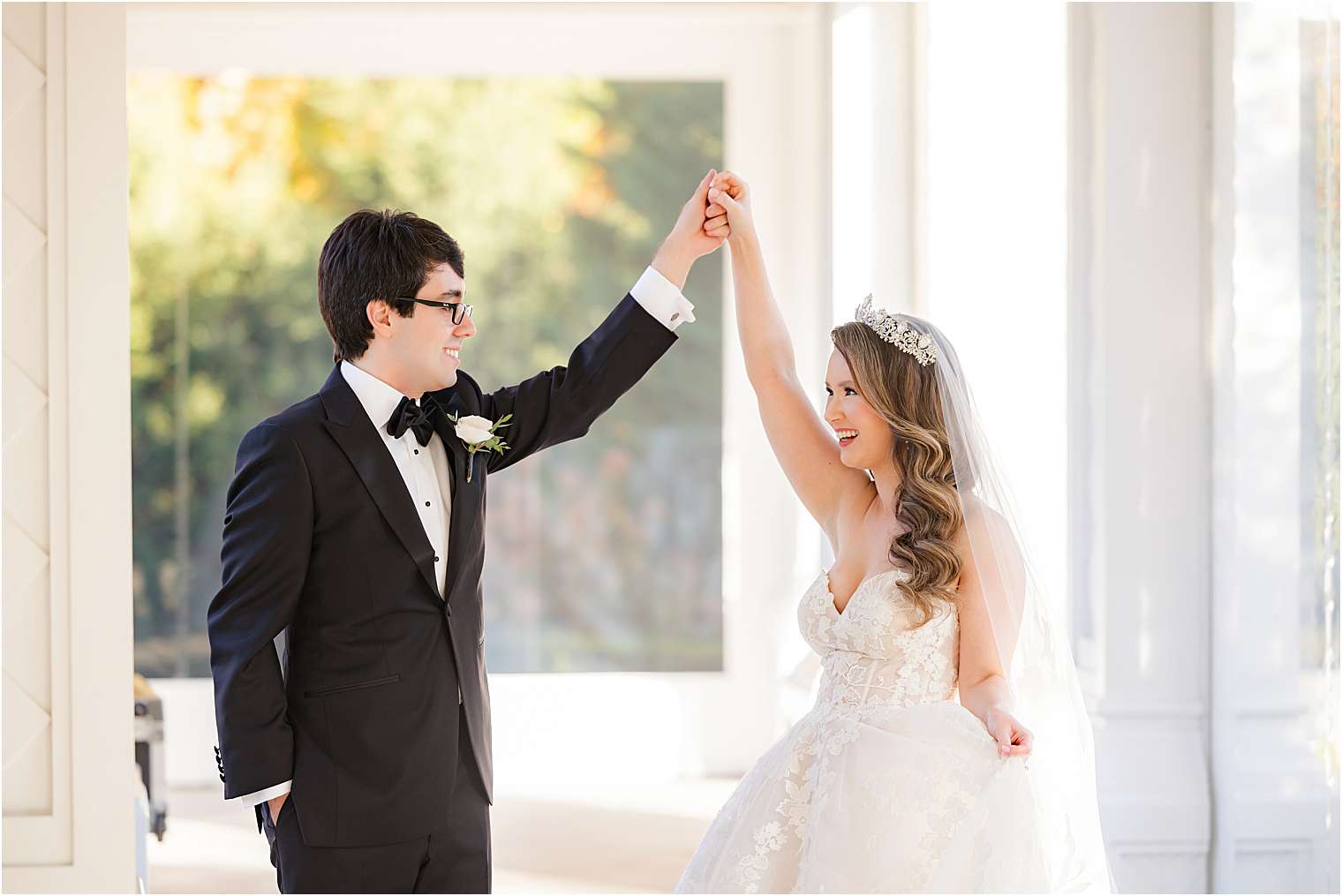  bride and groom dancing