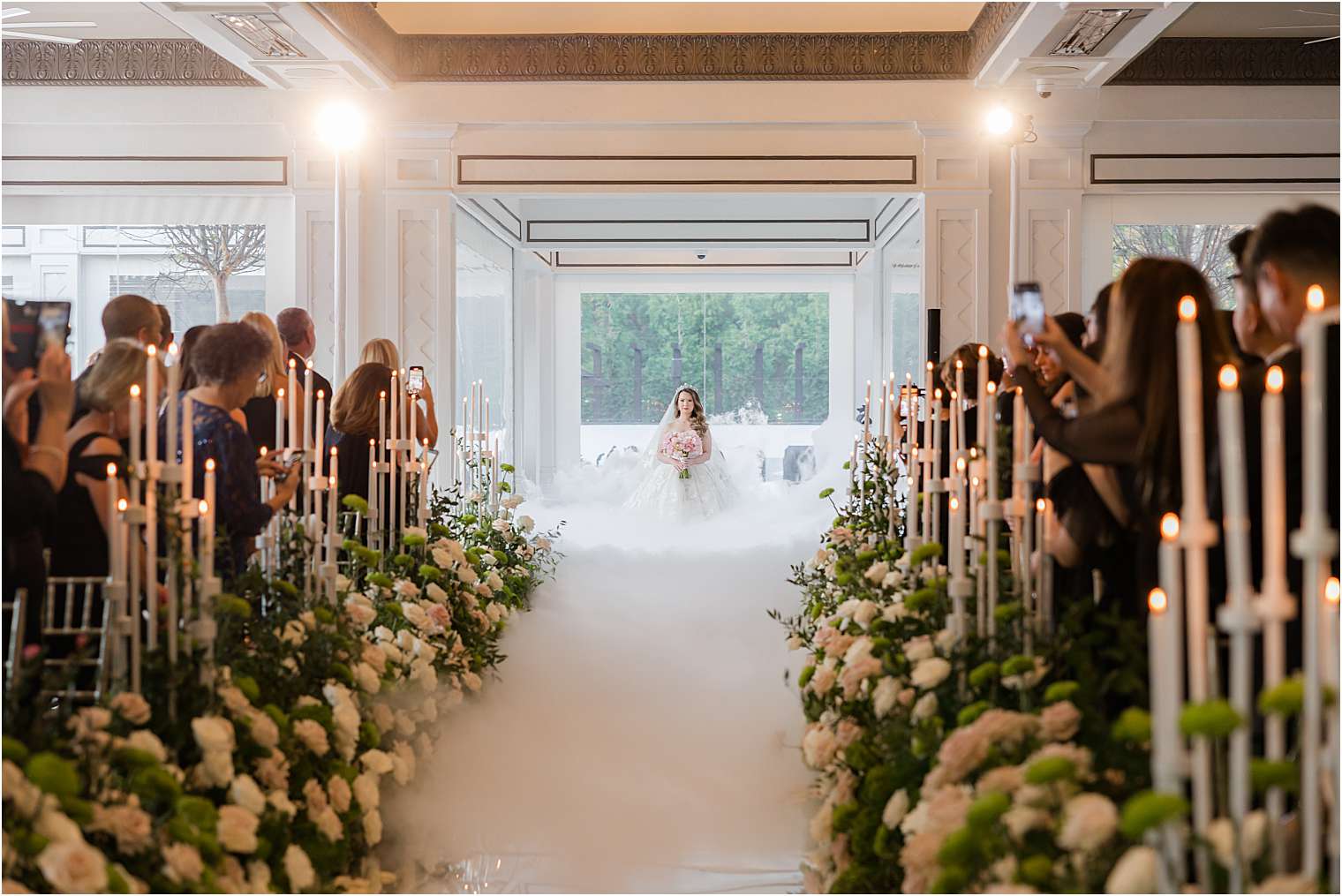 Bride walking down the aisle