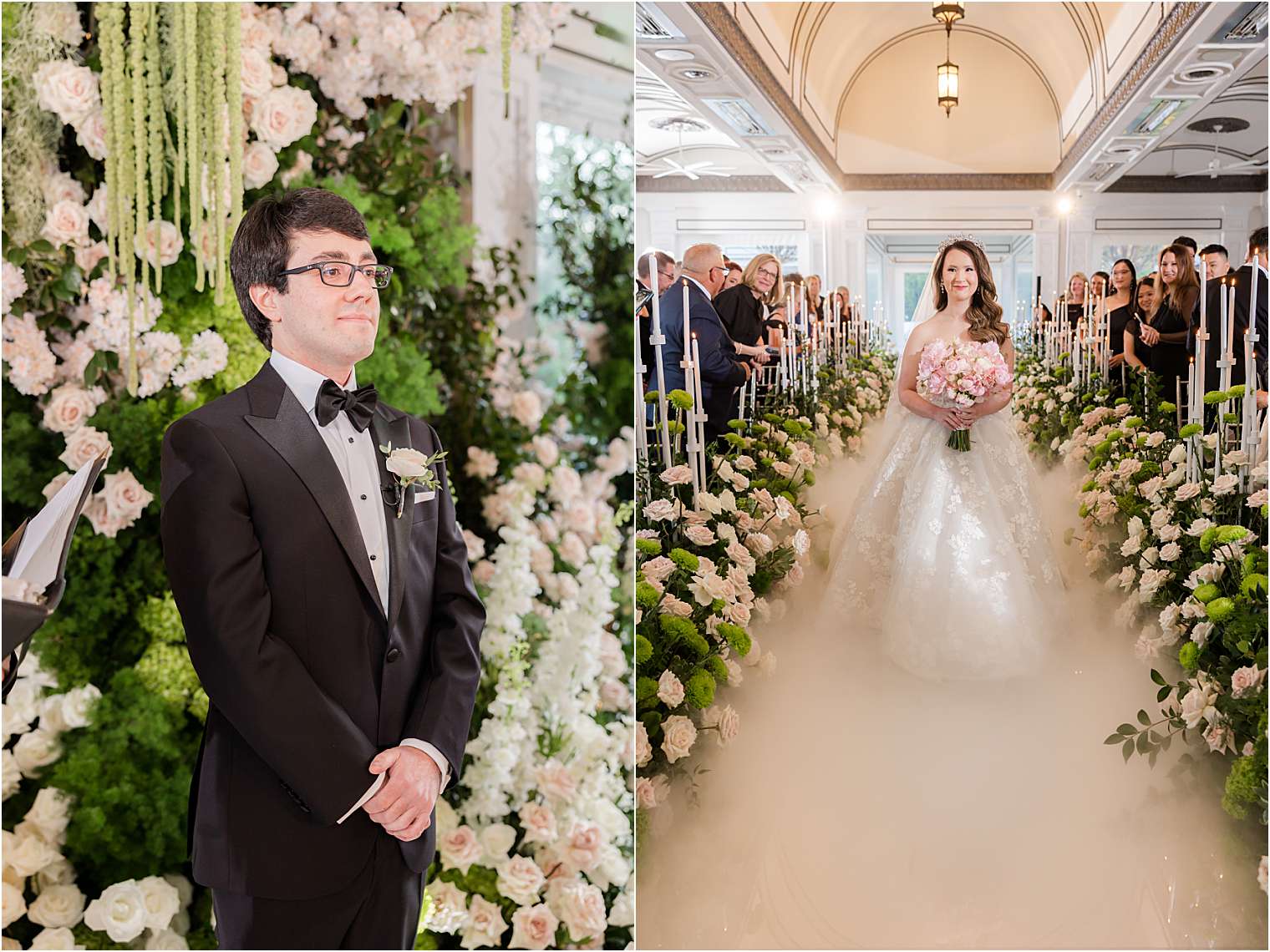 Bride walking down the aisle