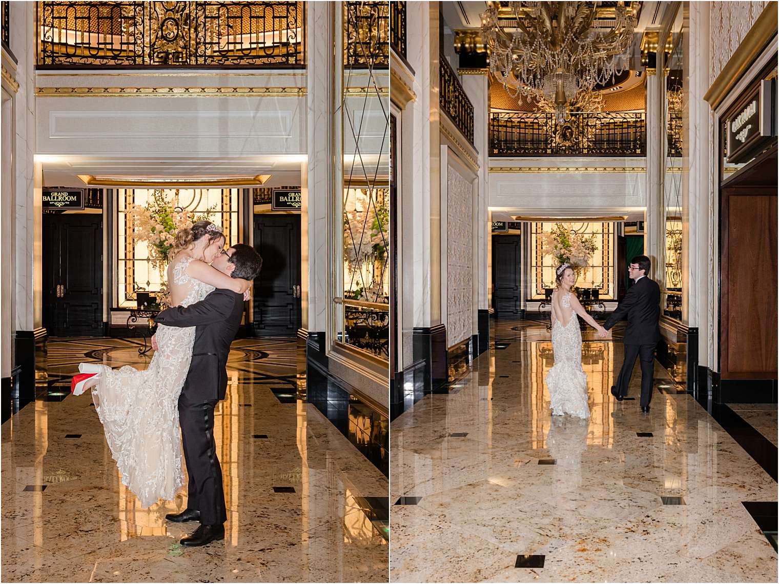 bride and groom kissing