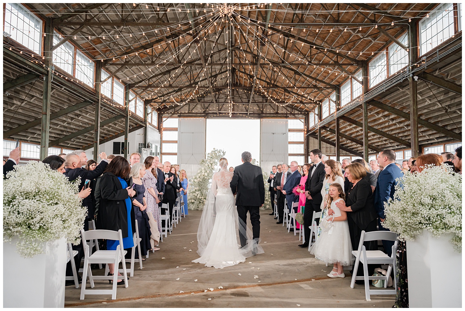 Bride walking down the aisle