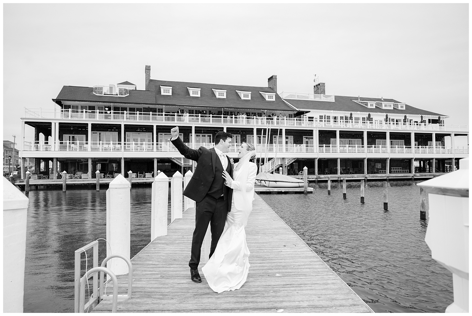 bride and groom celebrating her wedding