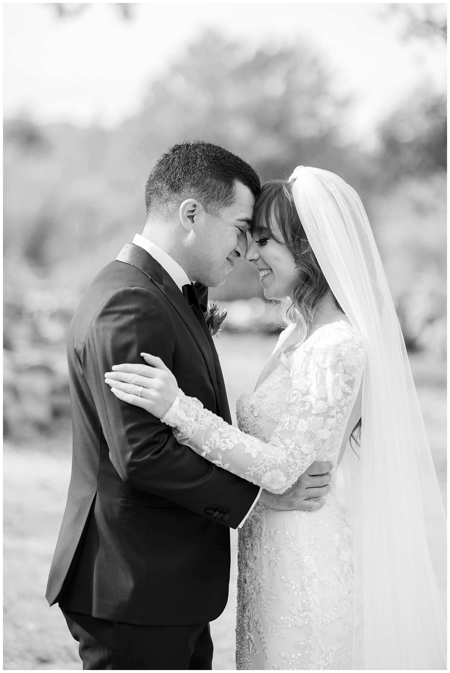 romantic bride and groom