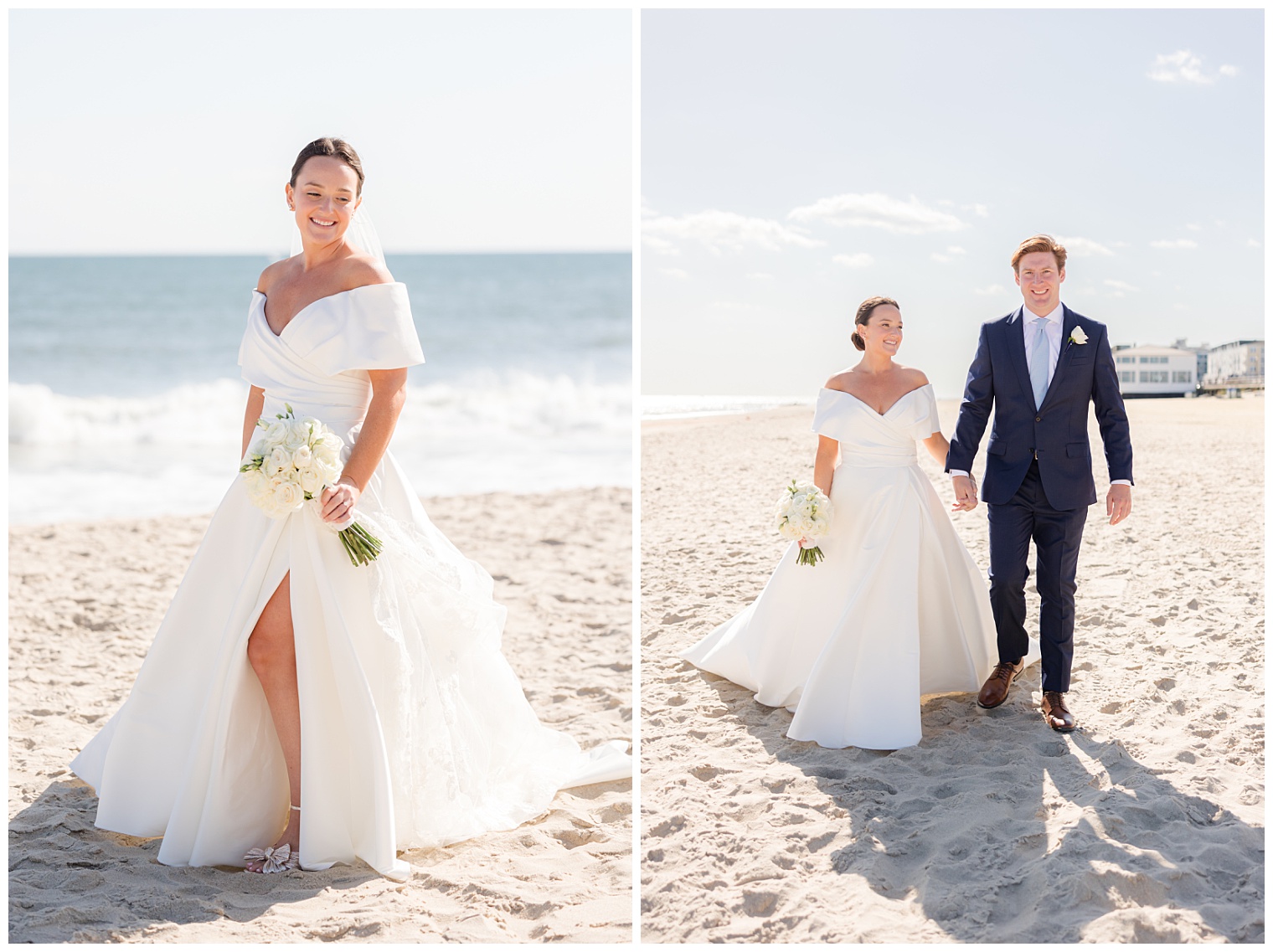 bride and groom posing