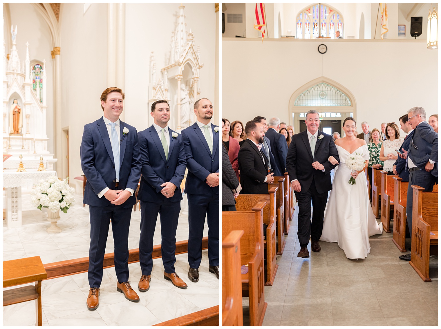 bride walking down the aisle with her father