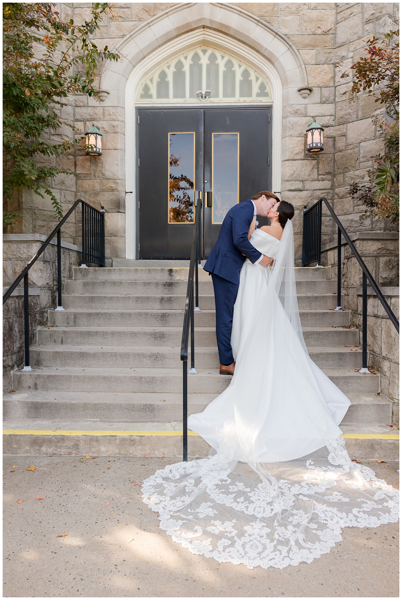 husband and wife kissing