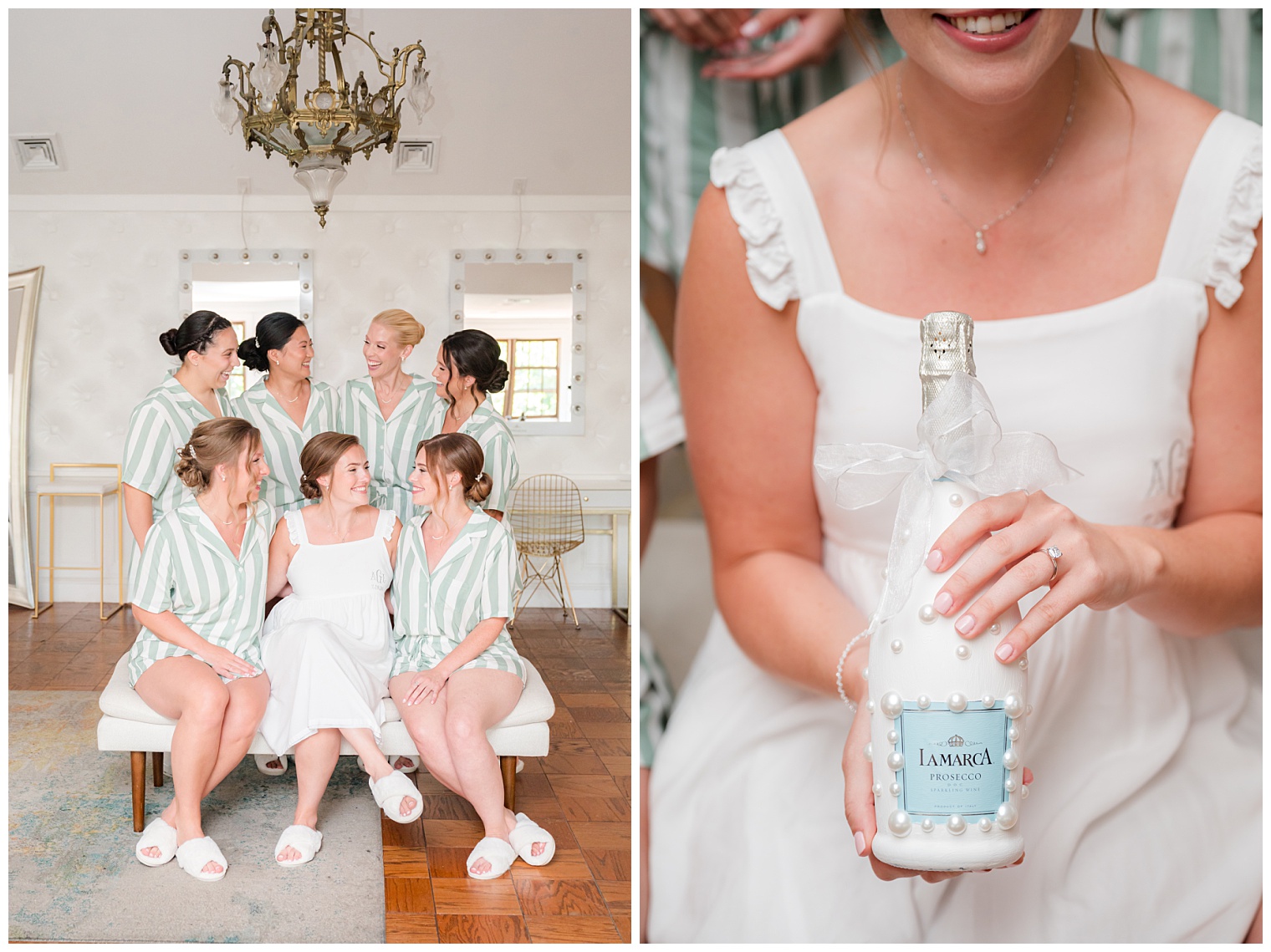 bride celebrating with her bridesmaids