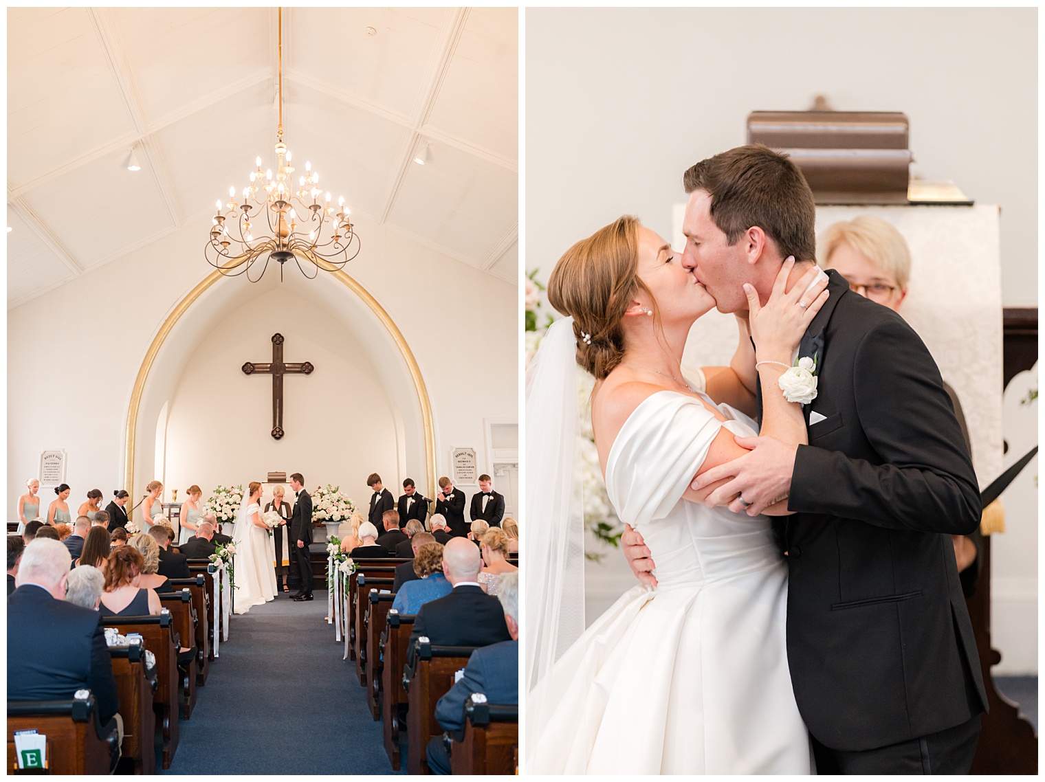 husband and wife kissing