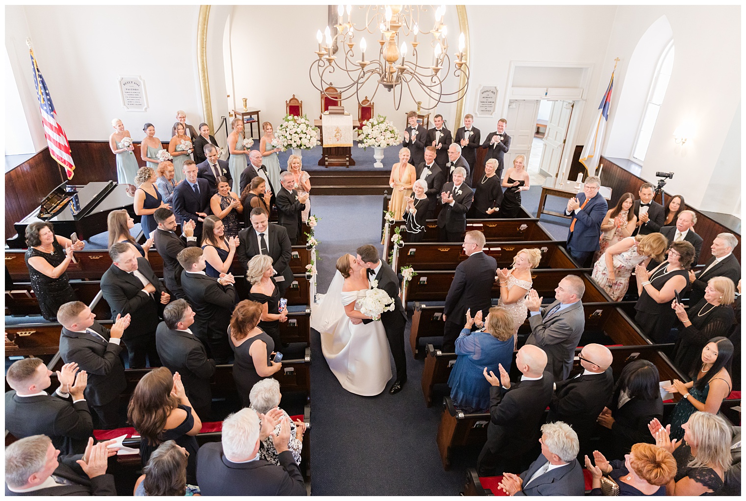 guests celebrating the newlyweds