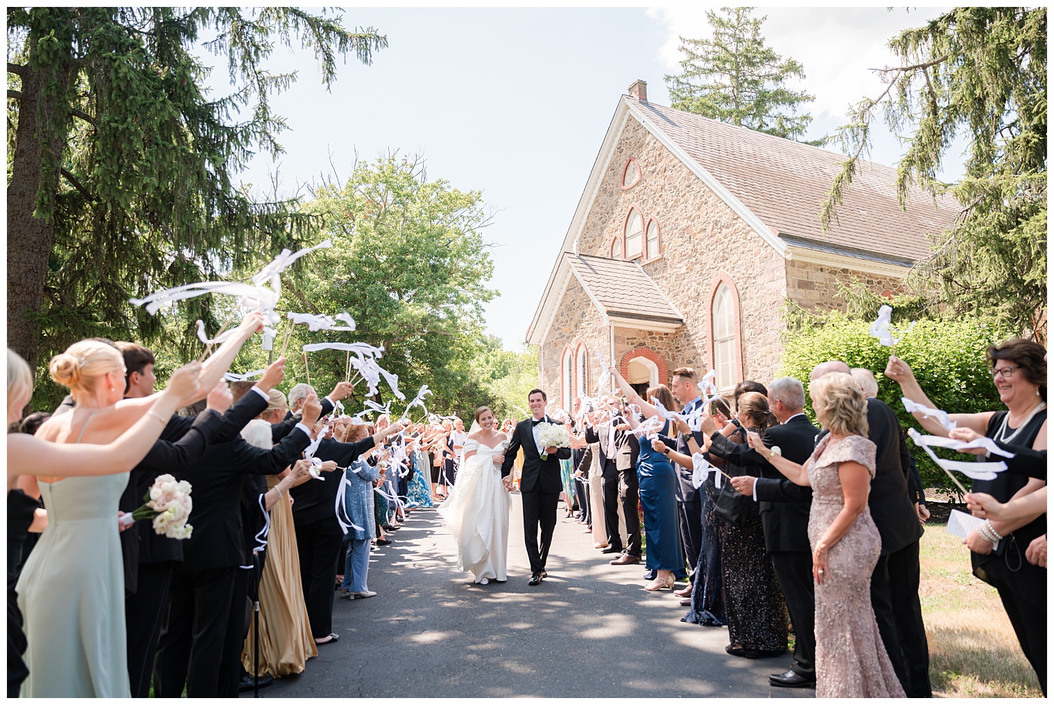 guests celebrating the newlyweds