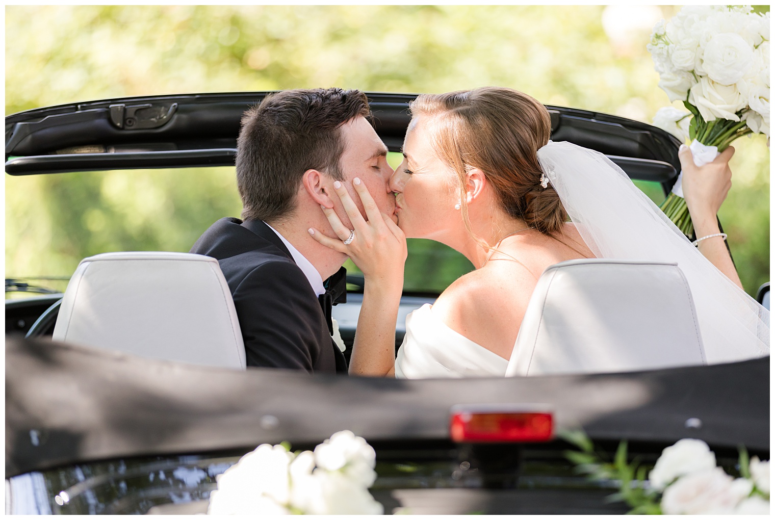 husband and wife kissing