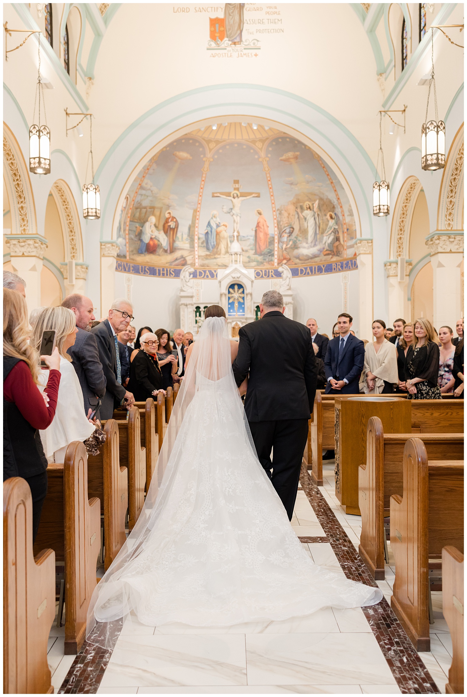 Bride walking down the aisle