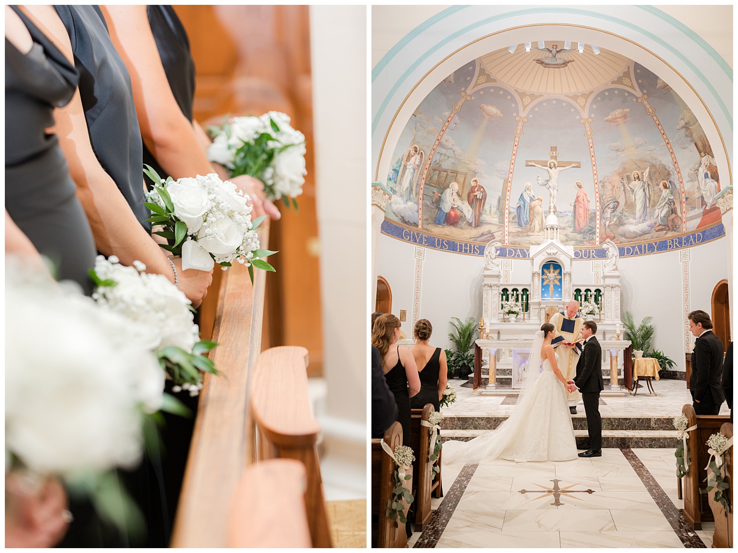 bride and groom in the aisle