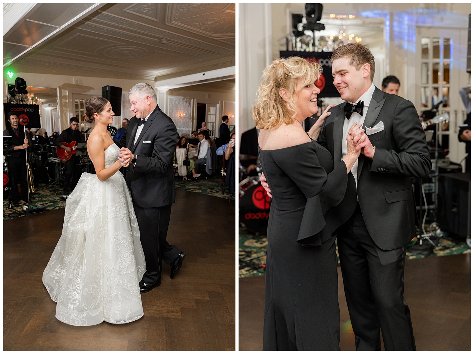 groom and bride dancing with their parents