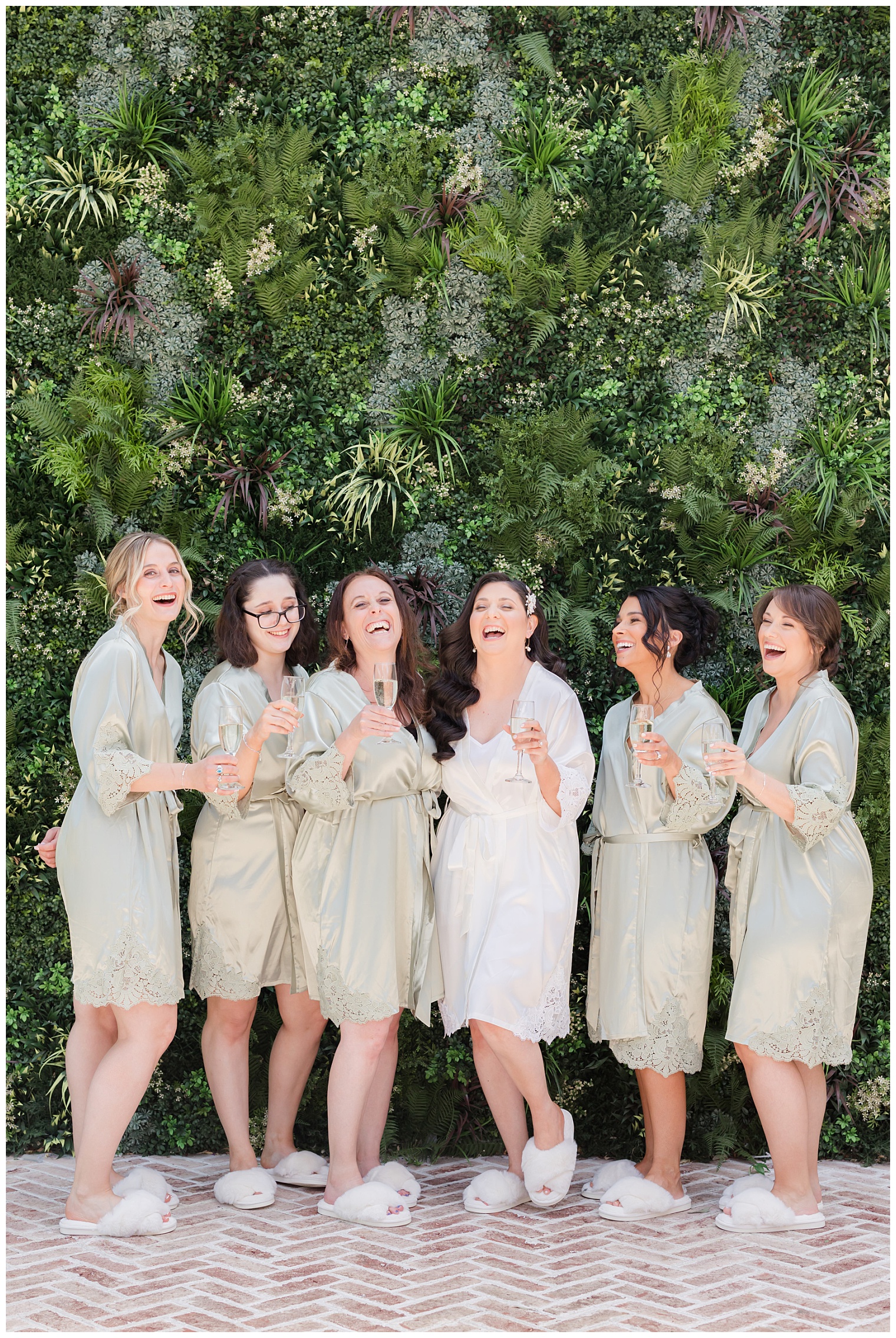 bride celebrating with her bridesmaids