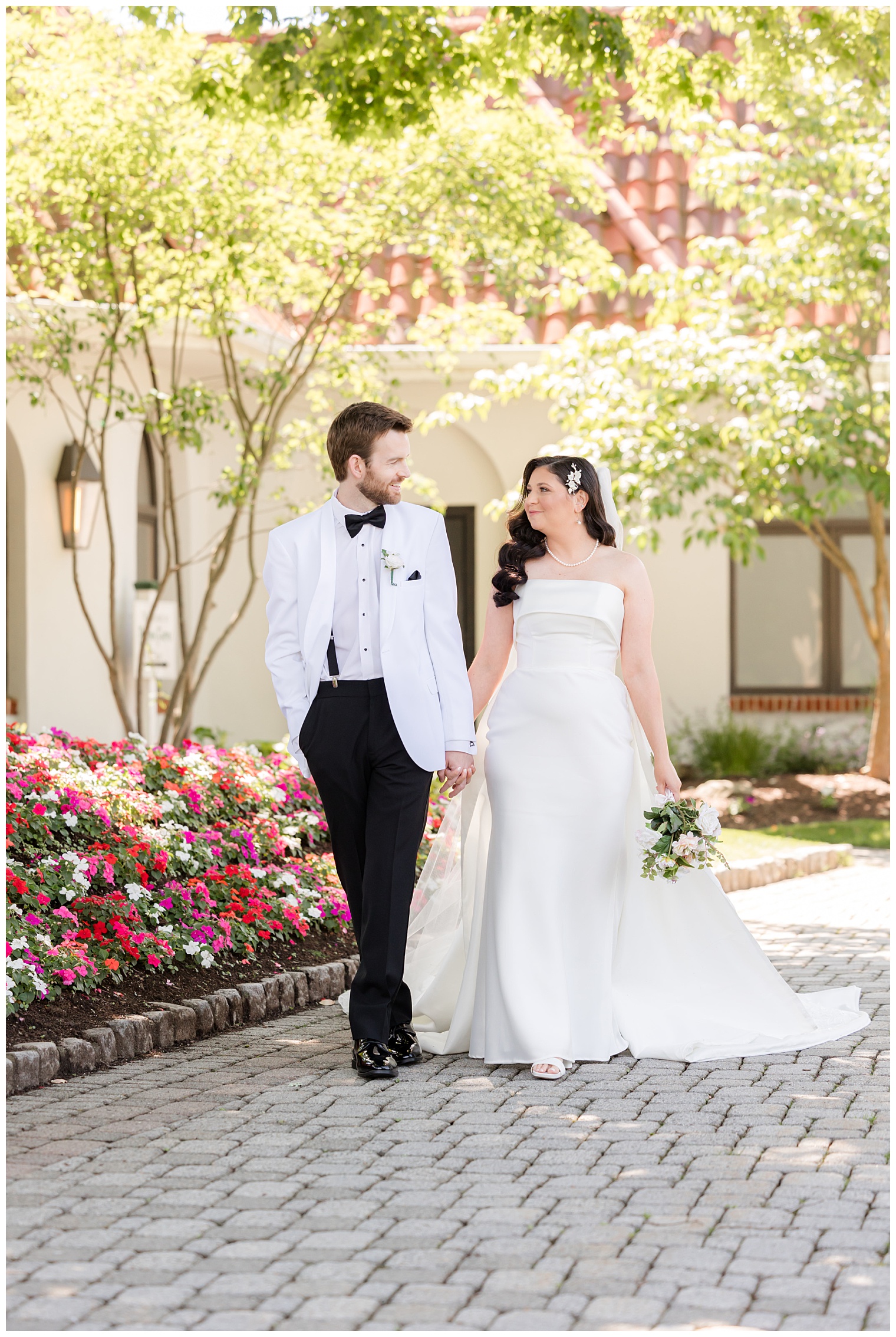 groom and bride walking