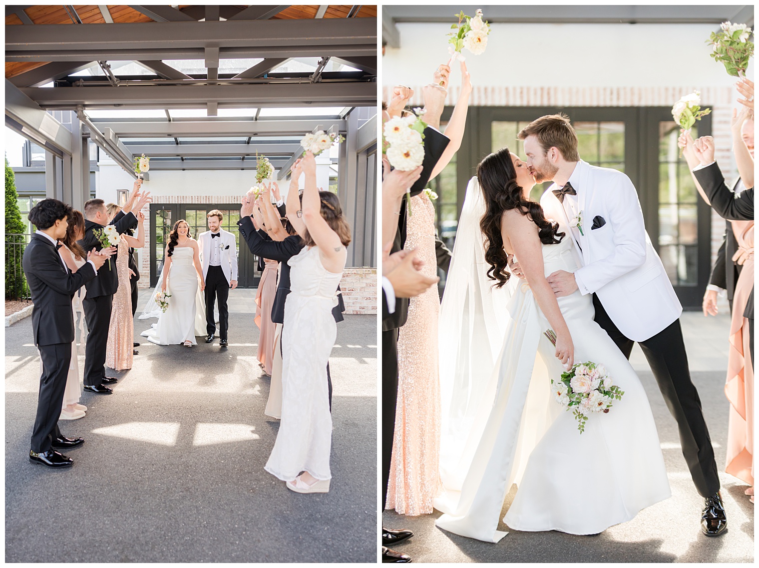 bride and groom celebrating with their courtship