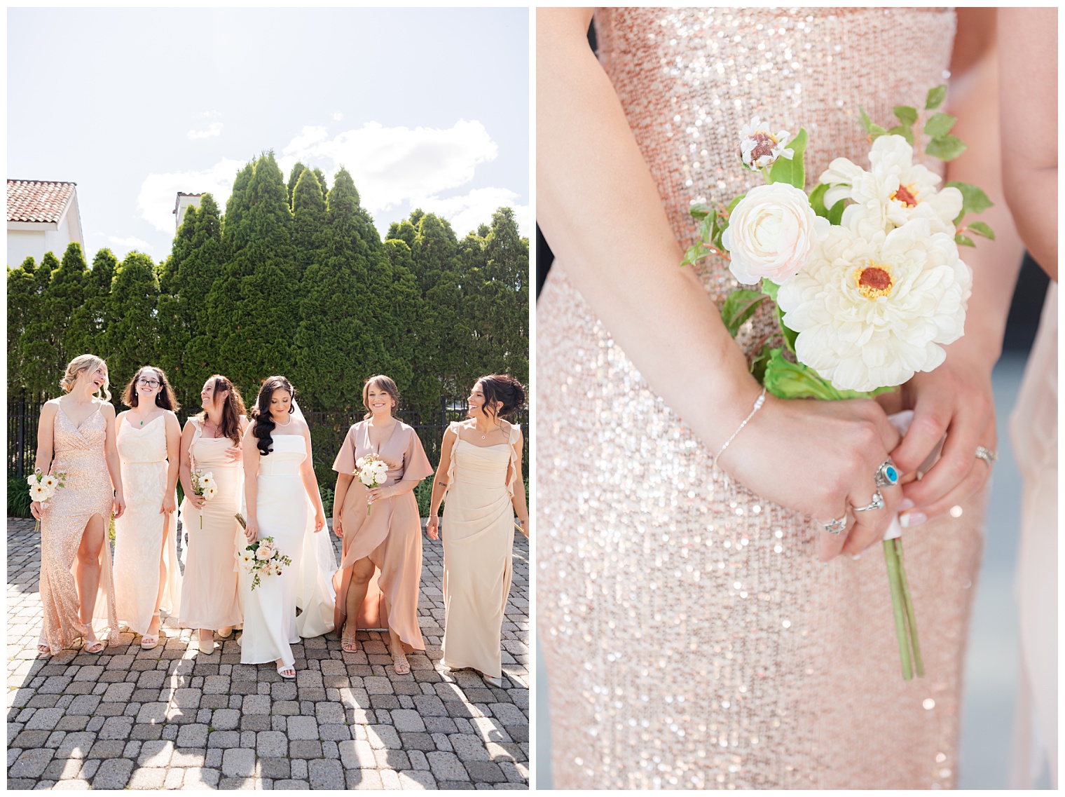 bride with her bridesmaids