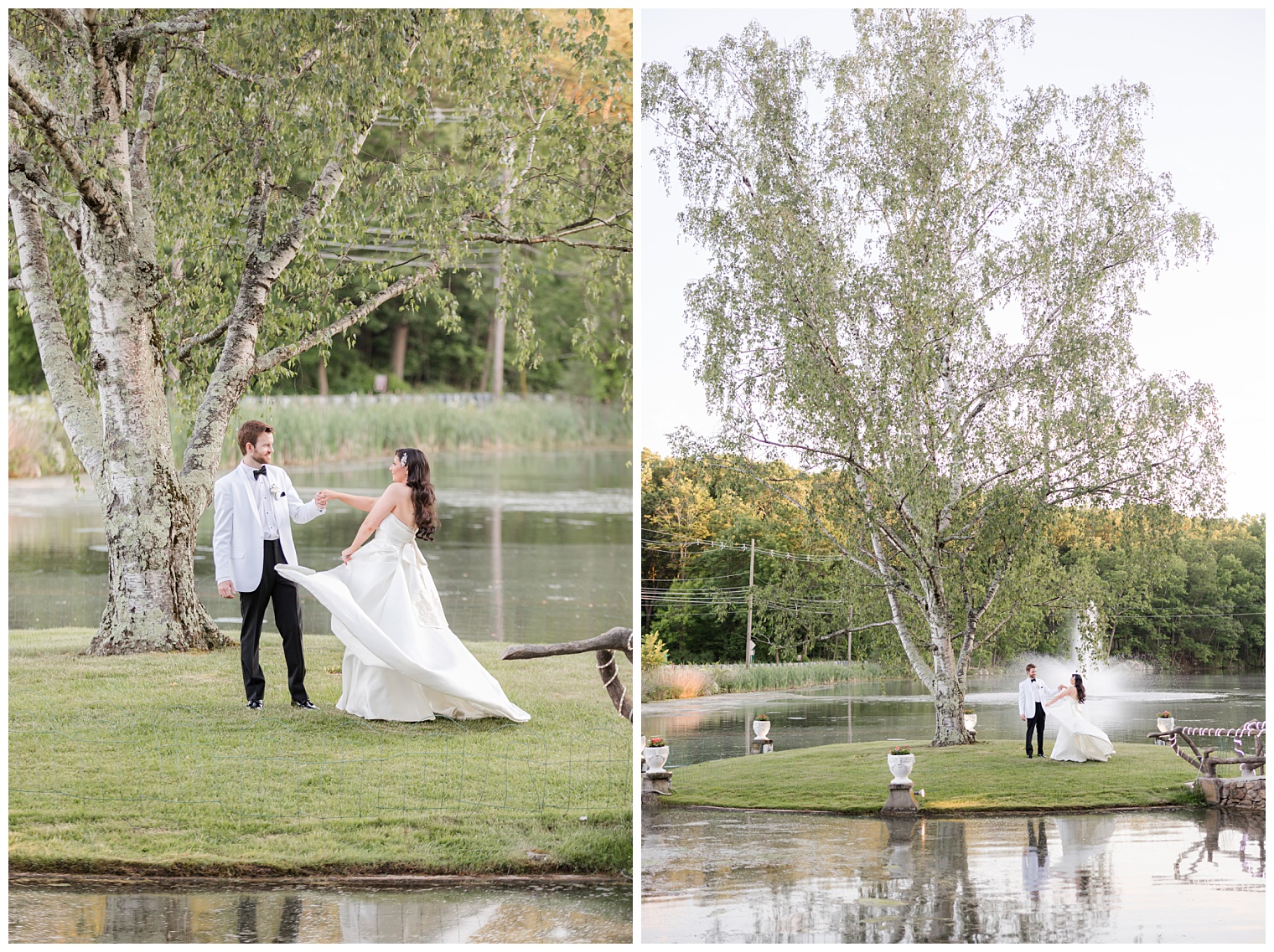 bride and groom dancing