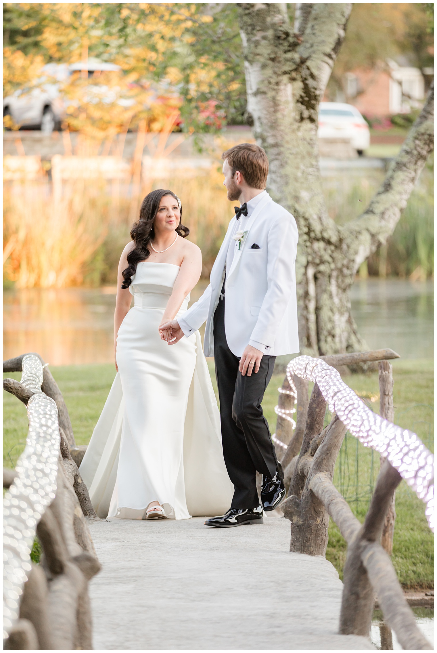 bride and groom walking