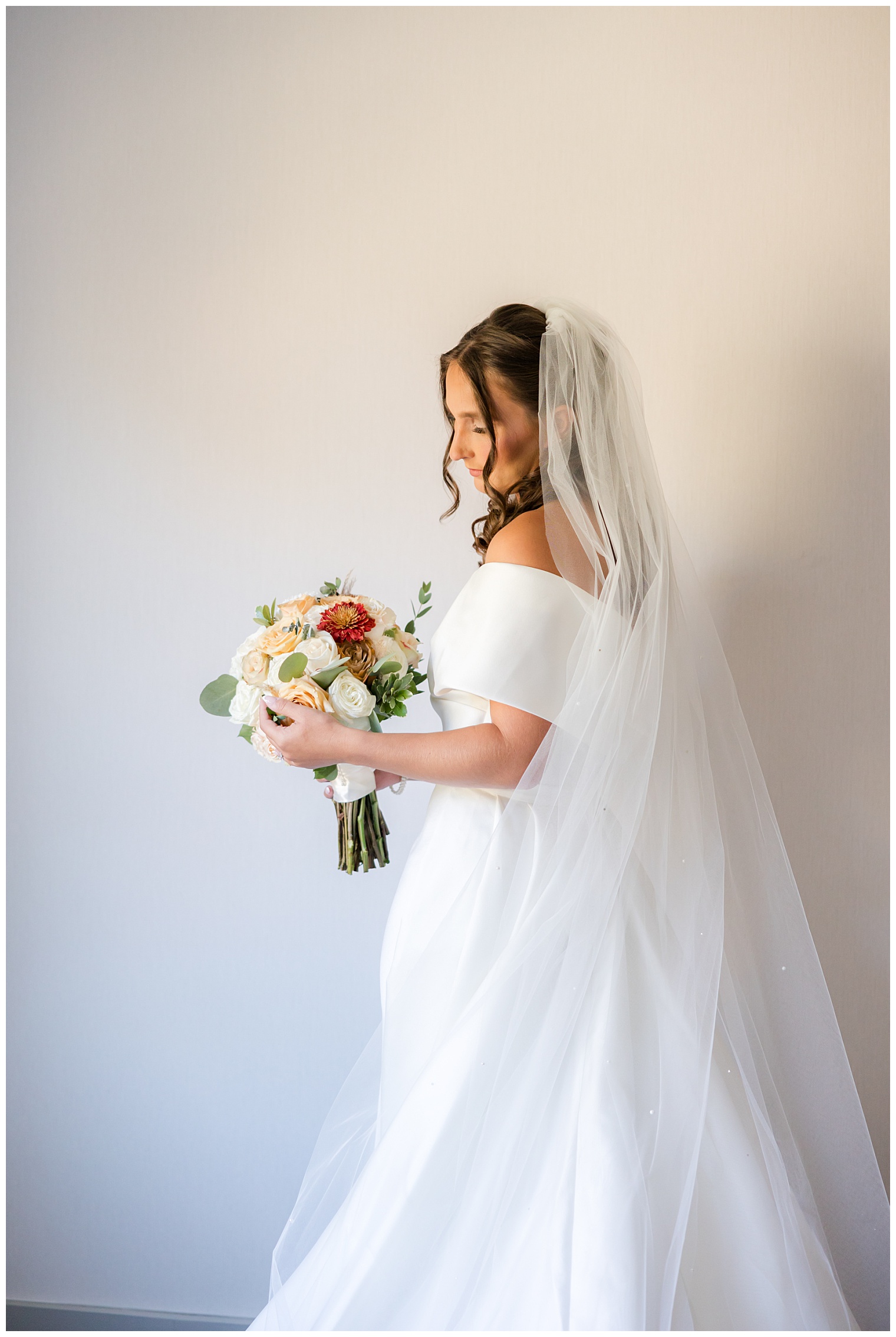 bride with her bouquet