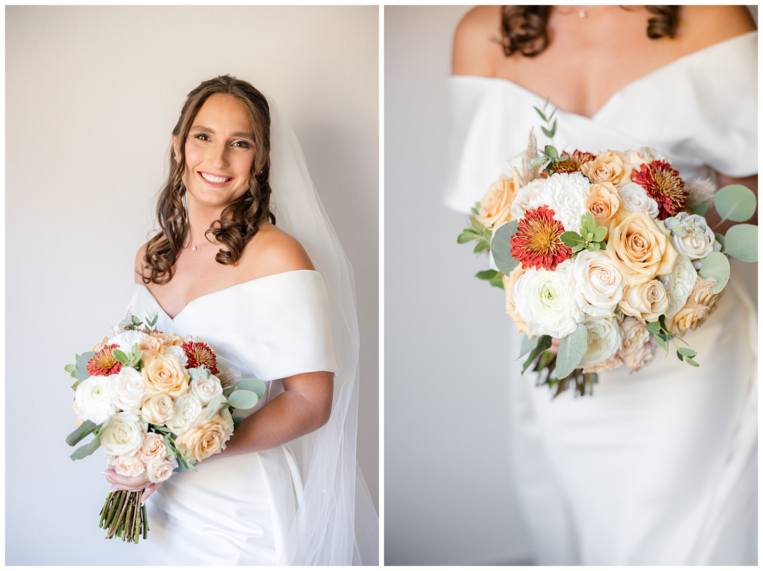 bride with her bouquet