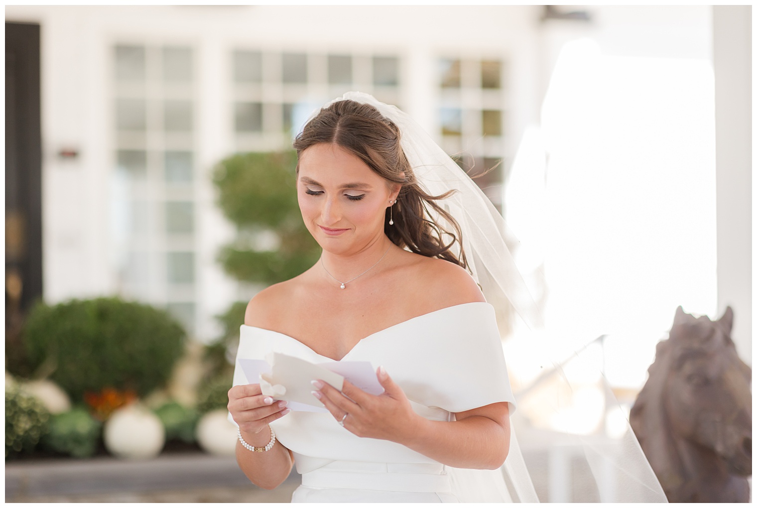 bride reading a letter