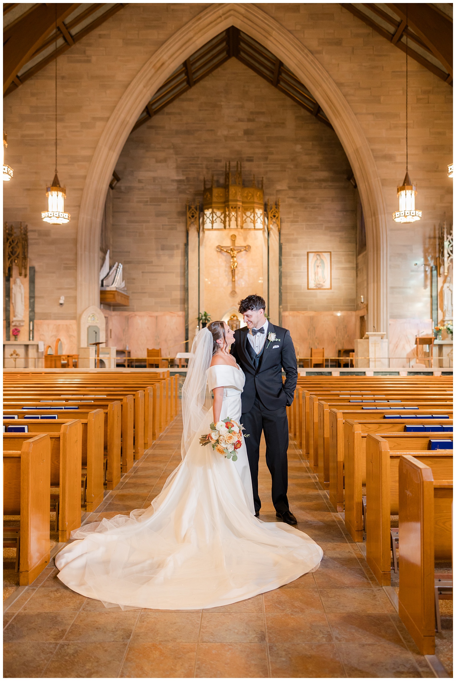 husband and wife looking at each other