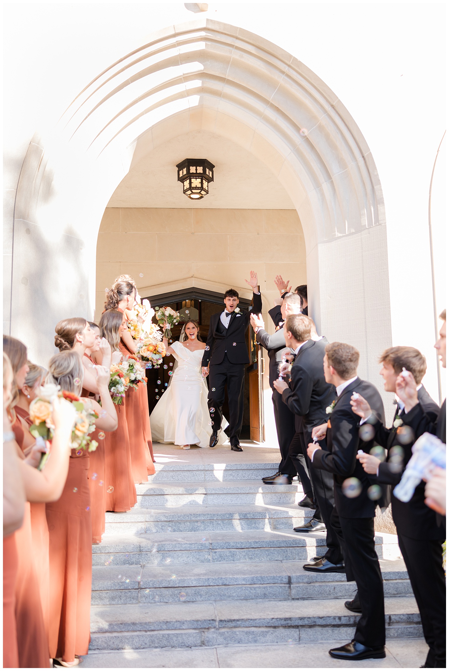 newlyweds leaving the church