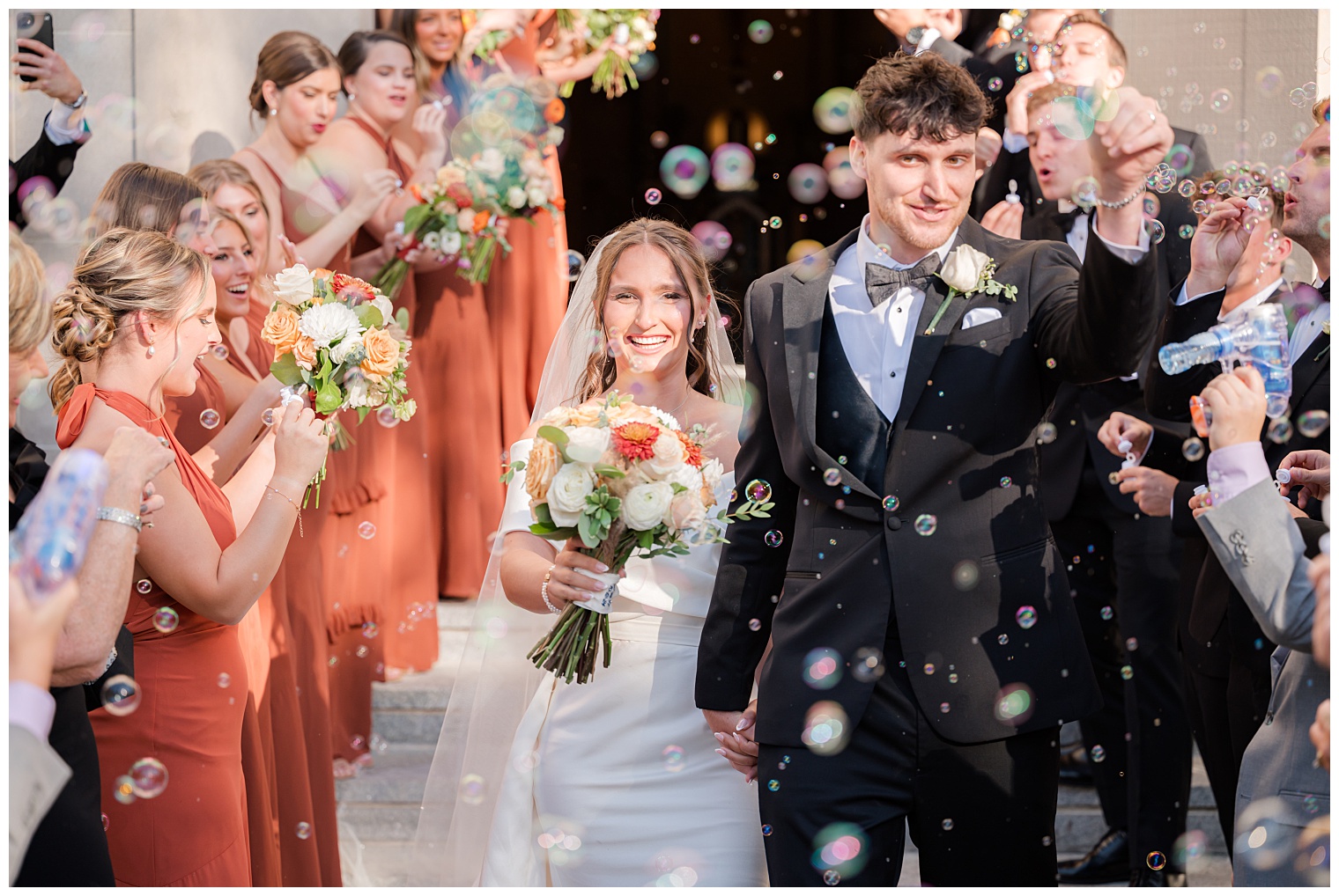 newlyweds leaving the church