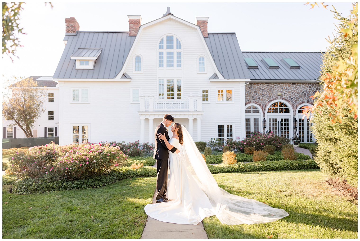 groom and bride at Ryland Inn