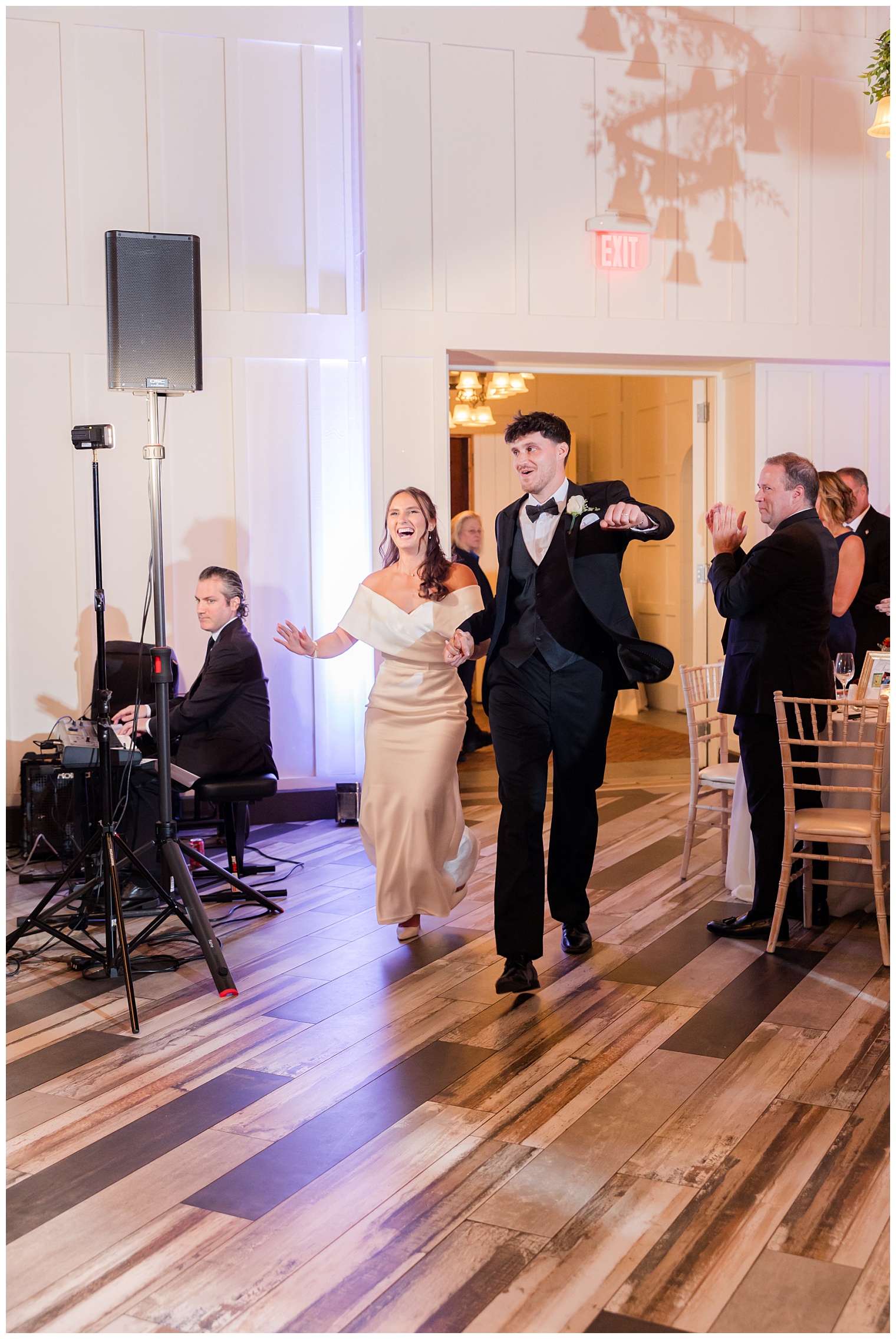 bride and bride entrance to the ballroom